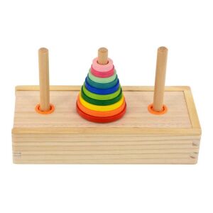 Montessori Wooden Stacking Tower Toy for 5+ year olds, educational toy for kids - Nonbrand Developmental Toy for Preschooler