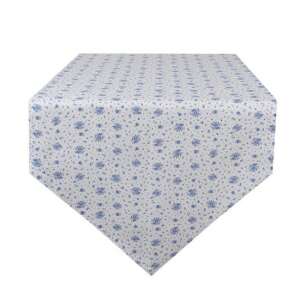 CLEEF.BRB65 Asztali futó, Blue Rose Blooming minta, 50x160cm, 100% pamut - Lakberendezés