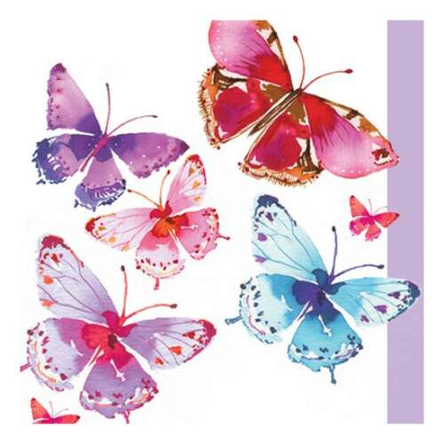 Aquarell Butterflies papírszalvéta pillangó mintával