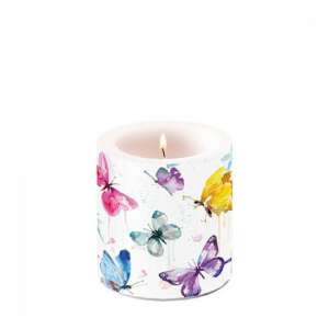 Butterfly Collection fehér oszlop gyertya pillangó mintával - Ambiente
