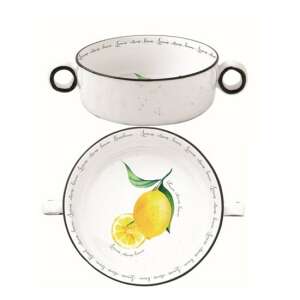 R2S.2206AMAL 12cm porcelántál fülekkel, Amalfi citrom mintával - Tál