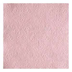 Elegance pasztell rózsaszín dombornyomott papírszalvéta, 33x33cm, 15 db-os - Szalvéta