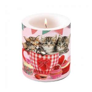 AMB.19317535 Cats in Tea Cups illatos gyertya, 10x10cm - Gyertya