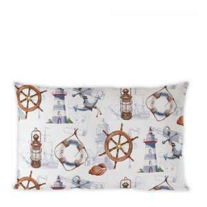Welcome Aboard tengeri témájú párnahuzat, 50x30cm, 100% pamut - Lakberendezés