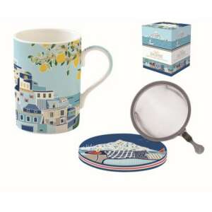 R2S.105SEAD Sea Dreams Atmosphere porcelán szűrősbögre tetővel és szűrővel, 350ml - Nonbrand Bögre