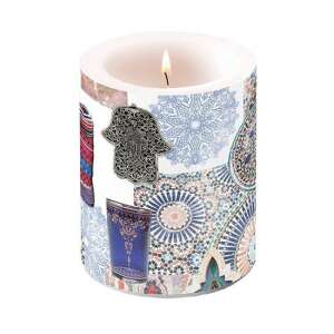 Medina gyertya, hamsa kézzel díszítve, 12x10cm - Lakberendezés