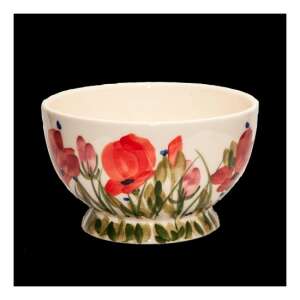 Kézzel festett kerámia tál pipacsvirág mintával - Tál