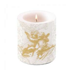 Klasszikus Angyalok Arany illatú gyertya, két angyal mintával, 10x10cm - Ambiente