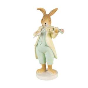 CLEEF.6PR3850 Húsvéti nyuszi figurka hegedűvel, 8x5x16cm, műanyag - Clayre & Eef