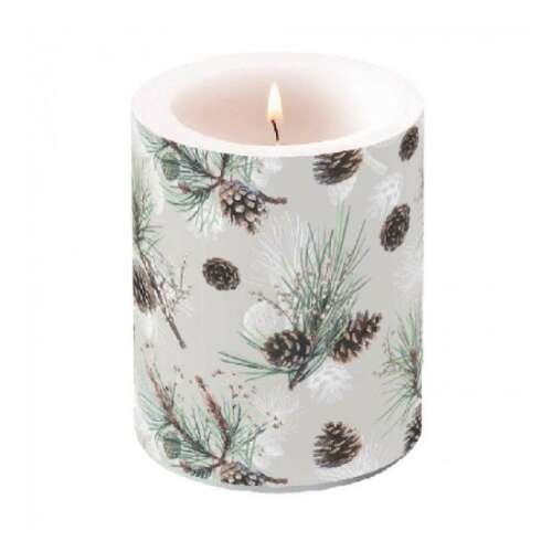 AMB.39116470 fenyőtoboz mintás illatgyertya, 12x10cm