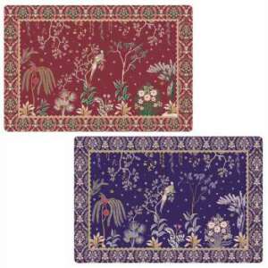 Atmosphere Eclectic Chic kétoldalas tányéralátét, 45x30cm, piros és kék mintával - Tányéralátét