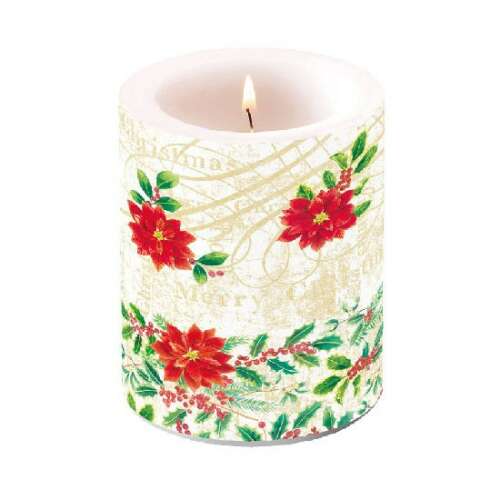AMB.39104530 Pointsettie karácsonyi gyertya virágmintával
