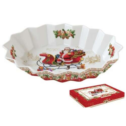 R2S.1048CHME Porcelán ováltálca 25x17x4,5cm, dobozban, Christmas Memories 80611513