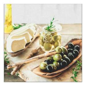 Olives and Cheese papírszalvéta, 33x33cm, 20db-os - Szalvéta