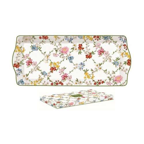 Garden Dreams Virágmintás Porcelán Tálca - 35x15 cm
