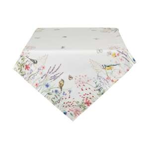 CLEEF.SFL03 130x180cm pamut asztalterítő virágmintával, madarakkal és pillangókkal - Clayre & Eef