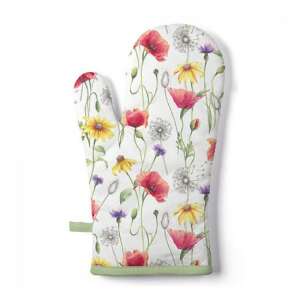 Poppy Meadow sütőkesztyű, 18x30cm, 100% pamut, hőálló, virágmintás - Konyhai eszköz