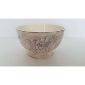 Kézzel festett kerámia tál virágmintával, 6dl űrtartalommal - Tál