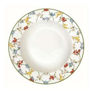 Garden Dreams porcelán mélytányér, 21,5cm, fehér virágmintával - Tányér