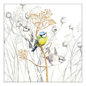 Sweet Little Bird papírszalvéta kék cinegékkel ágon, 33x33cm, 20 darabos - Szalvéta