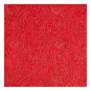 Elegáns Piros Dombornyomott Papírszalvéta - 40x40cm - 15db