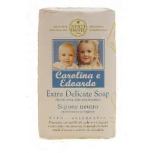 Nesti Dante Carolina e Edoardo Extra Delicate szappan, 250g, védő és tápláló, hipoallergén, mandulafehérjével, akácmézzel és körömvirág kivonattal - Szappan