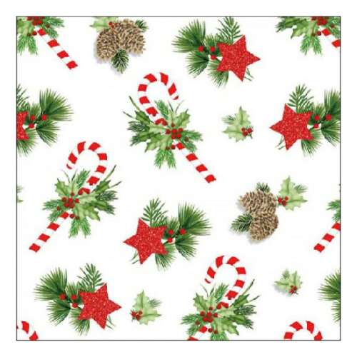 Karácsonyi Papírszalvéta - Ünnepi Minták - 33x33cm - 20 db