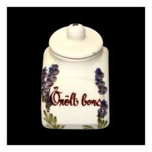 Kézzel festett kerámia fűszertartó levendula mintával, 'Őrölt bors' felirattal, 2,5dl űrtartalommal - Tárolás & Rendszerezés