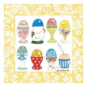 Tojásos bögre mintás sárga papírszalvéta - Szalvéta