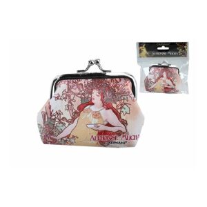 Mucha-stílusú Műbőr Pénztárca - 9x7,5x2cm