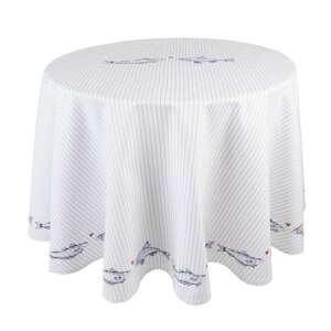 CLEEF.SSF07 Kerek asztalterítő, 170cm, 100% pamut, Sun, Sea and Fish mintával - Clayre & Eef