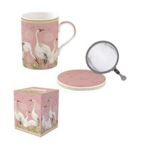 R2S.105DANC Porcelán szűrősbögre tetővel és infúzióval, Dancing Herons mintával - Nonbrand Bögre