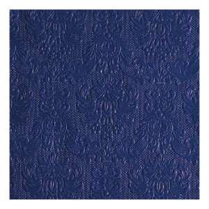 Elegance kék dombornyomott papírszalvéta, 33x33cm, 15 darabos - Szalvéta