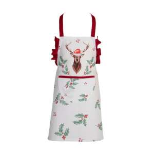 CLEEF.HCH41K Karácsonyi Holly Deer Gyerek Kötény, 48x56cm, pamut - Clayre & Eef