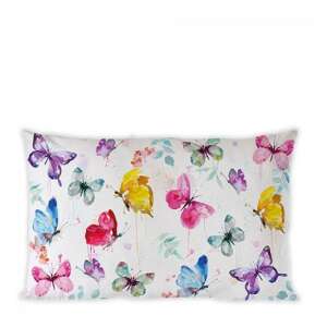 Fehér pillangós párnahuzat, 50x30cm, 100% pamut - Lakberendezés