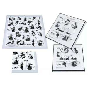 Carmani Brazy Cats szalvéta, 20 db fekete macskás szalvéta, 33x33cm - Háztartási papírtermék