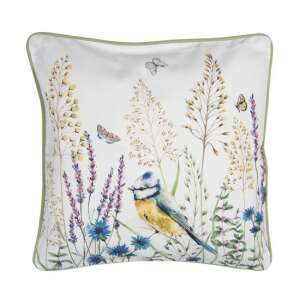 CLEEF.SFL21 40x40cm pamut párnahuzat virágos és madaras mintával - Clayre & Eef