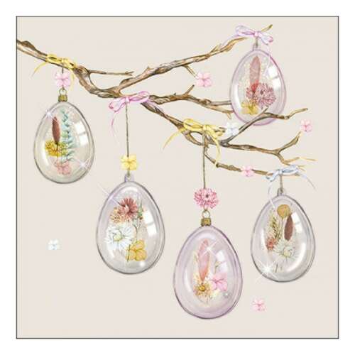 Üveg tojás mintás szalvéta, szürke, 20 db-os