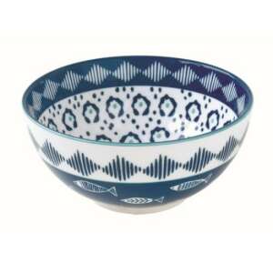 R2S Sea Shore porcelán tál 15cm, dekoratív kínáló tál hal mintával - Tál