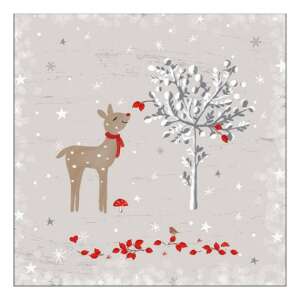 Sniffing Deer karácsonyi szalvéta, aranyos szarvas mintával, 33x33cm, 20 darabos - Szalvéta
