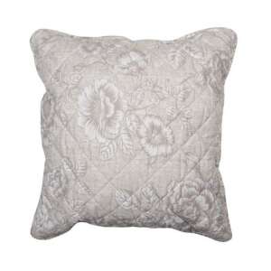 Bézs virágos steppelt párnahuzat, 50x50cm, poliészter - Clayre & Eef