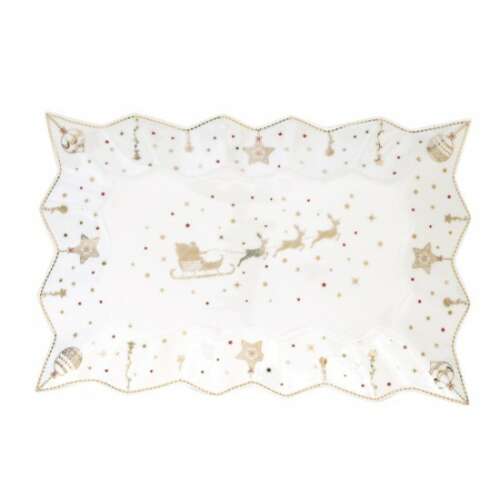 R2S.1004CHLI Porcelántálca 35x23cm, dobozban, Christmas Lights 80613404