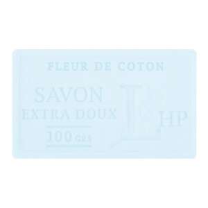 LAV.LHP25100COT Marseille szappan, Fleur De Coton, 100g, extra finom, növényi alapú, parabénmentes, szulfátmentes, hidratáló, szögletes, celofánba csomagolva - Szappan