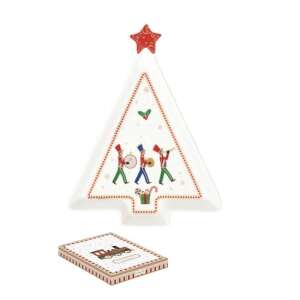 Porcelán fenyőtálca karácsonyi zenekar mintával, 21x16cm, Polar Express - Tálca