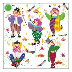 Carnival papírszalvéta bohóc mintával, 20 darabos - Szalvéta