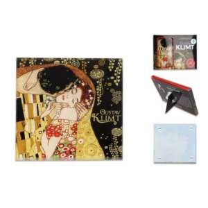 Üveg poháralátét Gustav Klimt: A csók festményével - Poháralátét