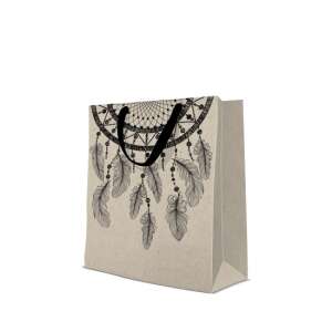 Nagy papír ajándéktaska álomfogó mintával, fekete fülekkel - Művészet & Hobbi
