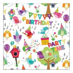 Party Time Fehér Szalvéta Madarakkal, 20 db - Háztartási papírtermék