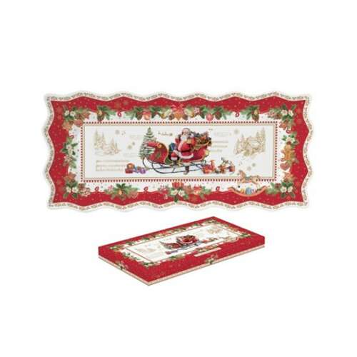 R2S.1242CHME Porcelántálca 40x18cm, dobozban, Christmas Memories 80613863