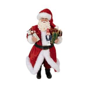 Mikulás figura ajándékokkal, 28 cm magas, karácsonyi dekoráció - Szezonális dekoráció